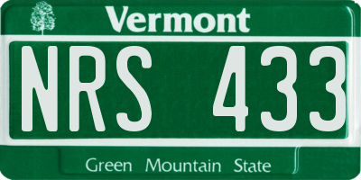 VT license plate NRS433