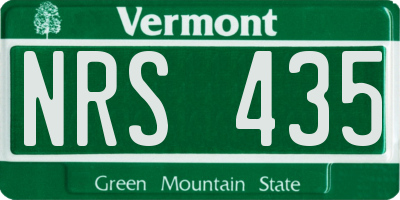 VT license plate NRS435