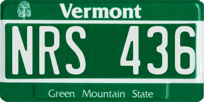 VT license plate NRS436