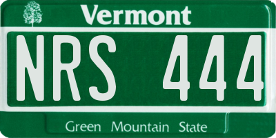 VT license plate NRS444