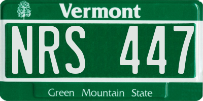 VT license plate NRS447