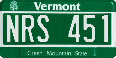 VT license plate NRS451