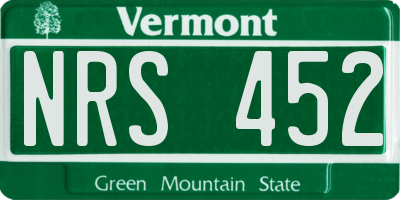 VT license plate NRS452
