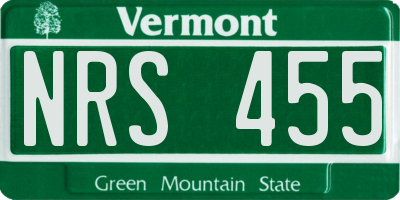 VT license plate NRS455