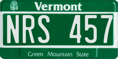 VT license plate NRS457