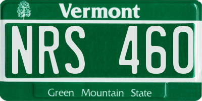 VT license plate NRS460