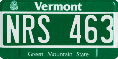 VT license plate NRS463