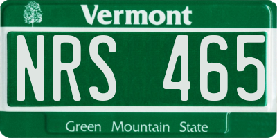 VT license plate NRS465