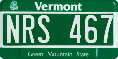 VT license plate NRS467