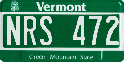 VT license plate NRS472