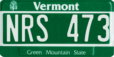VT license plate NRS473