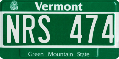 VT license plate NRS474