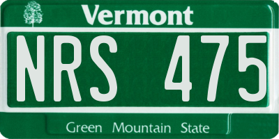 VT license plate NRS475