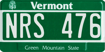 VT license plate NRS476