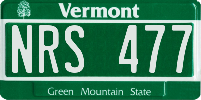 VT license plate NRS477