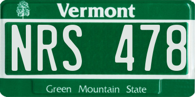 VT license plate NRS478