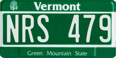 VT license plate NRS479