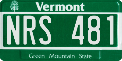 VT license plate NRS481