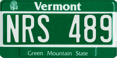 VT license plate NRS489