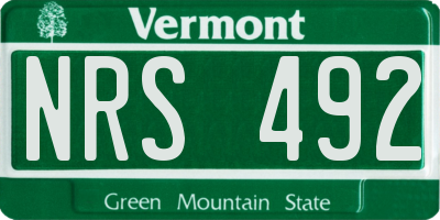 VT license plate NRS492