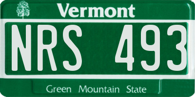 VT license plate NRS493