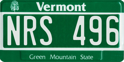 VT license plate NRS496