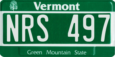 VT license plate NRS497