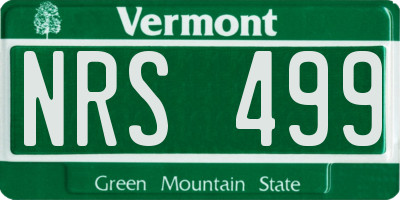 VT license plate NRS499