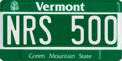 VT license plate NRS500