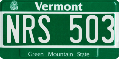 VT license plate NRS503