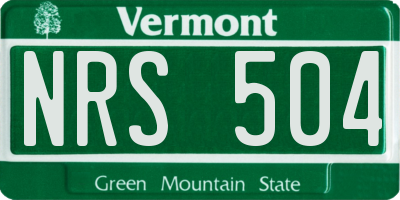 VT license plate NRS504