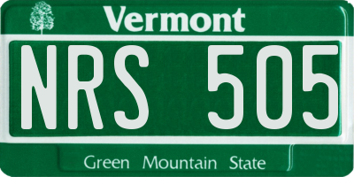 VT license plate NRS505