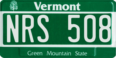 VT license plate NRS508