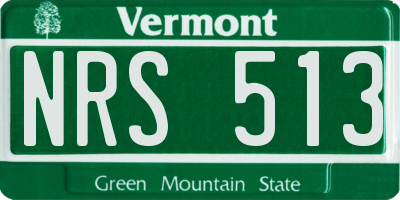 VT license plate NRS513