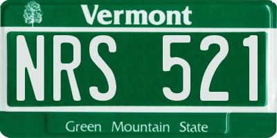 VT license plate NRS521