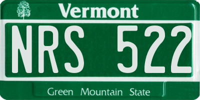 VT license plate NRS522