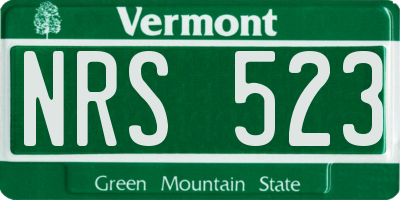 VT license plate NRS523