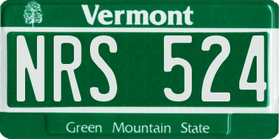 VT license plate NRS524