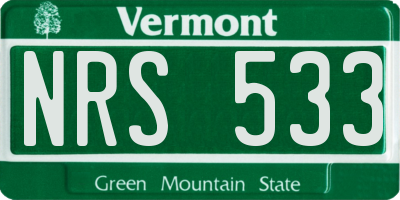 VT license plate NRS533