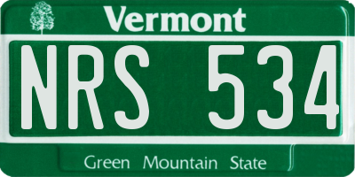 VT license plate NRS534