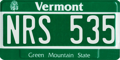 VT license plate NRS535