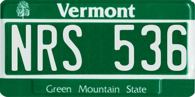 VT license plate NRS536