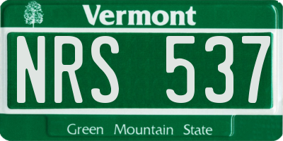VT license plate NRS537