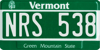 VT license plate NRS538