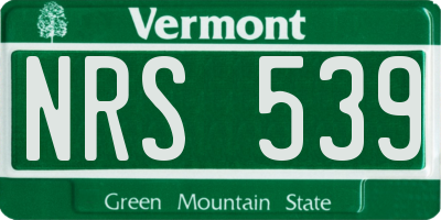 VT license plate NRS539