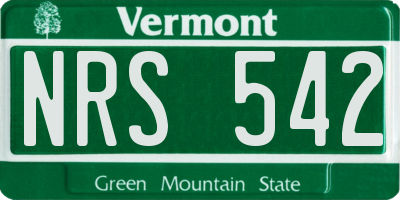 VT license plate NRS542