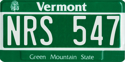 VT license plate NRS547
