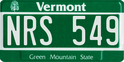 VT license plate NRS549