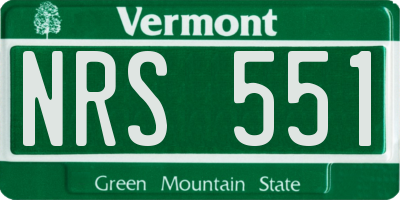 VT license plate NRS551