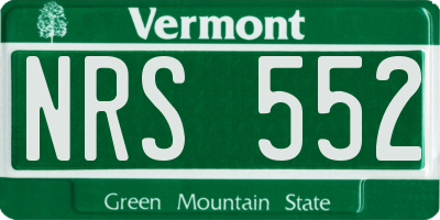 VT license plate NRS552